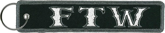 FTW For The Win, FOB KEYCHAIN - Double Sided High-Quality Full Thread Embroidered Rayon Biker FOB Keychain - 1.25" x 6.2"