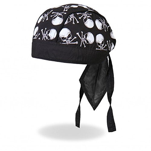 SKULL & CROSSBONES - High Quality Micro-Fiber & Mesh Lining Bikers HEADWRAP