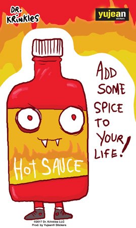 Dr. Krinkles, Hot Sauce - Add Some Spice to Your Life! - 3.75" x 5.5" - Sticker DECAL