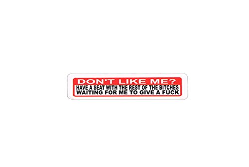 Don't Like Me Motorcycle Helmet Stickers - Novelty Artwork Biker Decals, 4" x 1"