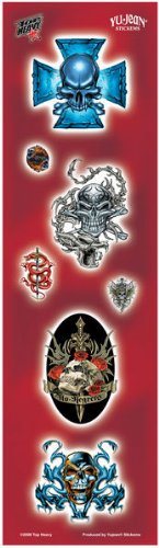 Top Heavy - Dragons Roses Skull Strip Sticker Decal - Weather Resistant, Long Lasting for Any Surface