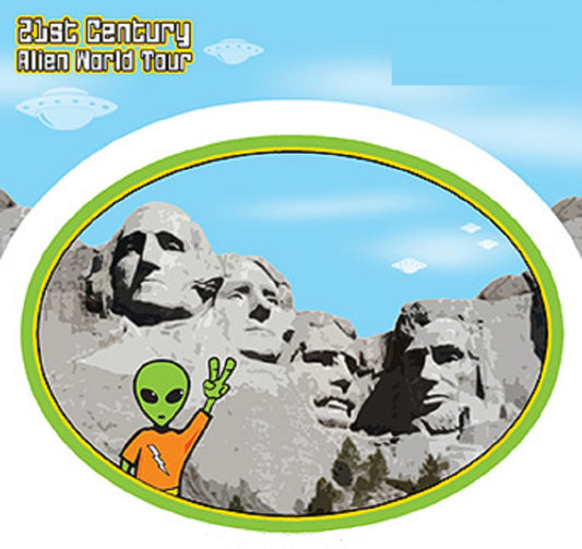 MT. RUSHMORE ALIEN STICKER - 21st Century Allien World Tour Weather Resistant Long Lasting In / Out Die-Cut Sticker