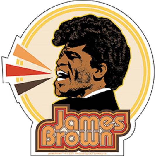 BROWN JAMES CIRCLE STICKER - Officially Licensed James Brown Circle Orignal Artwork STICKER, 4.75" x 4.85"
