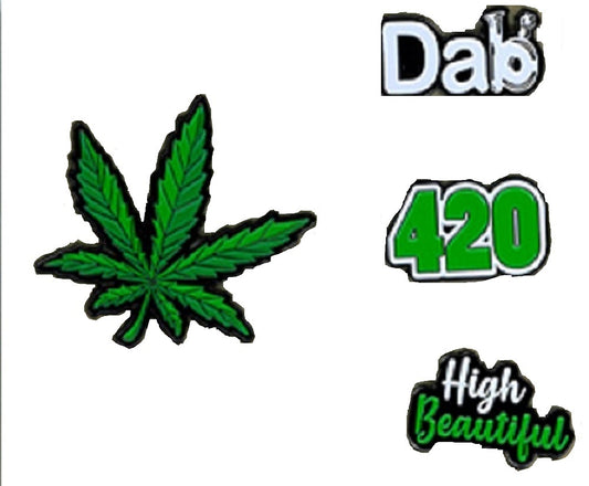 CANNABIS 4 Peice ENAMEL PIN PACK, Licensed Original Artwork by Matt Stewart