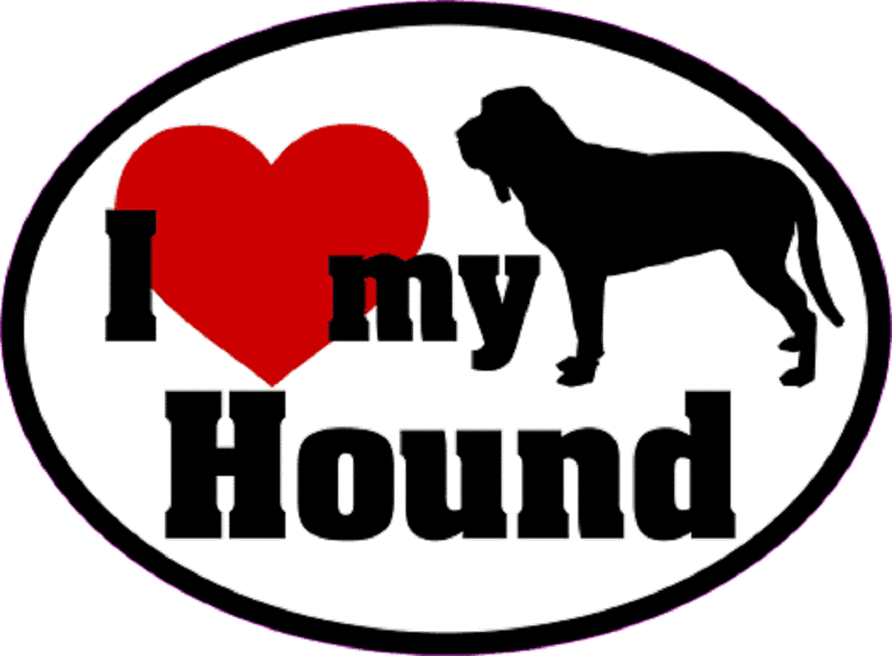 I LOVE MY HOUND Sticker - Orignal Artwork Vinyl - Dog Lover's Oval Decal Sticker - 3.5" x 4.75"