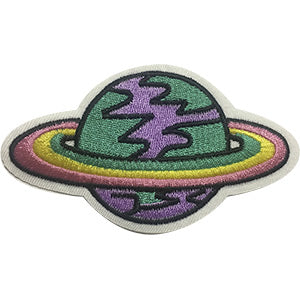 Planets Rainbow Planet - Sew Iron on, Embroidered Original Artwork - Patch - 2.2" X 3.8"