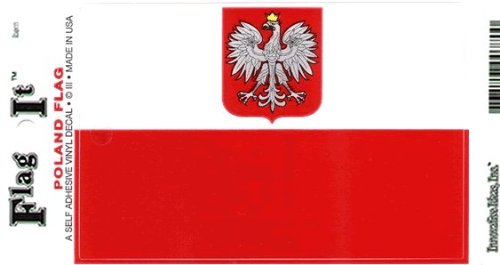 Poland flag decal for auto, truck or boat