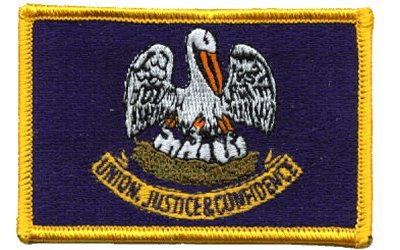 Louisianna iron-on embroidered patch