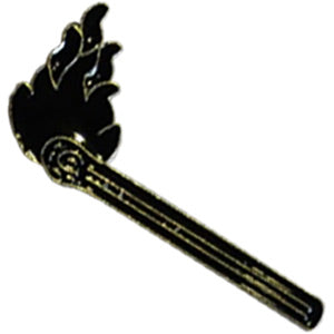 Lit Match - Original Artwork, Metal Enamel Lapel Pin - 0.625" X 1.5"