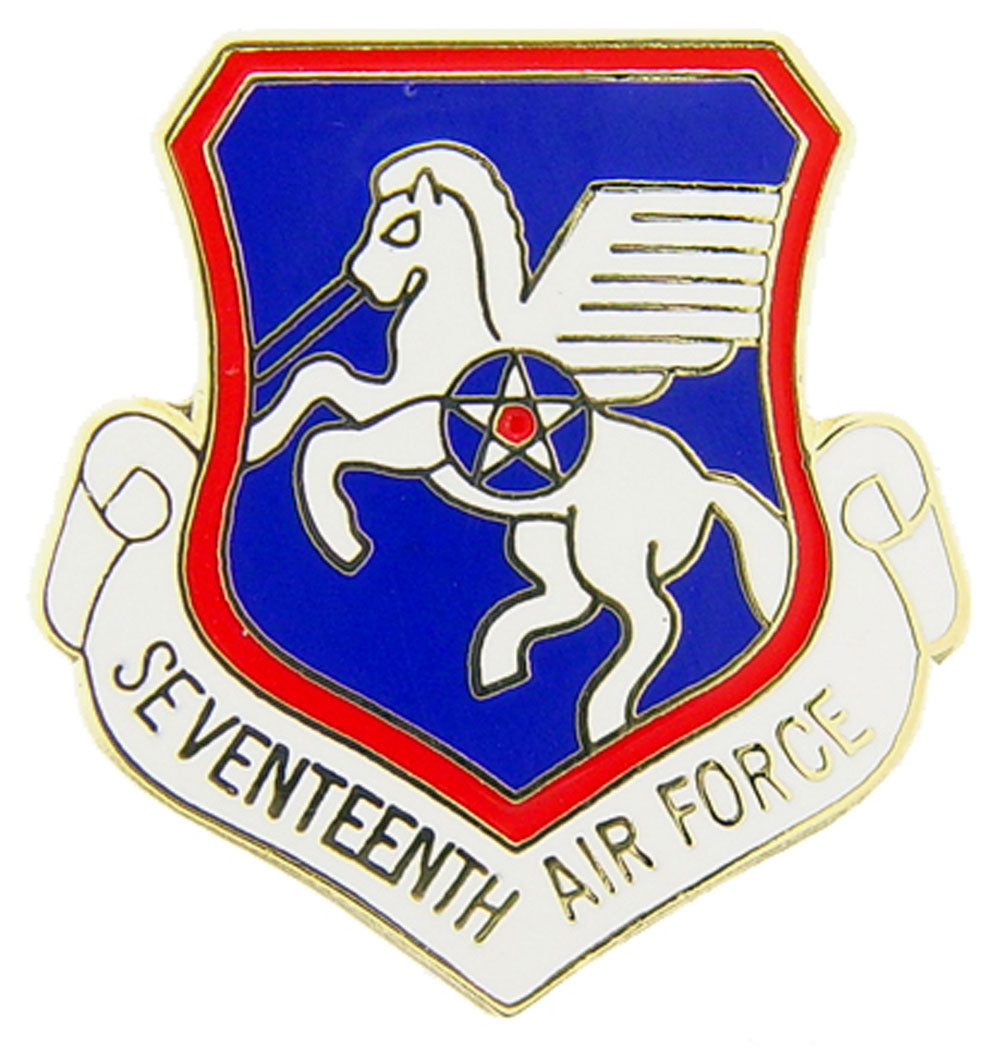 U.S. AIR FORCE, 17th Air Force SHIELD - Original Artwork, Expertly Designed PIN - 1"