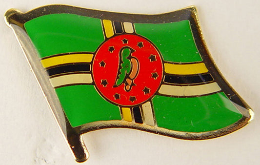 INTERNATIONAL, DOMINICA Flag - Original Artwork, Expertly Designed PIN - 1"
