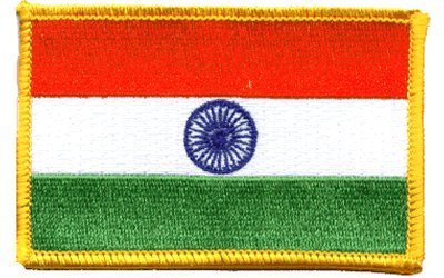 India iron-on embroidered patch