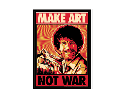 MAKE ART NOT WAR BOB ROSS MAGNET - Officially Licensed Make Art not War Artwork Refrigerator Fridge Magnet - 2.5" x 3.5"