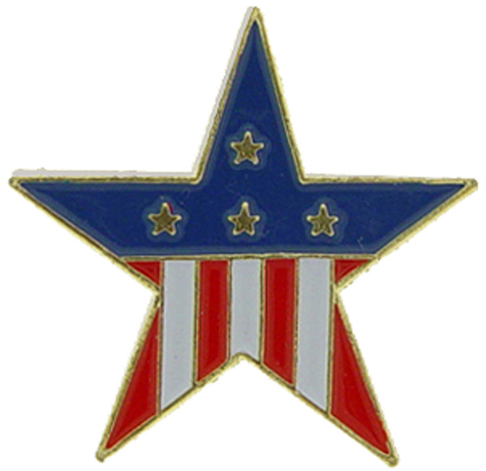 USA & PATRIOTIC, USA FLAG STAR - Original Artwork, Expertly Designed PIN - 1"