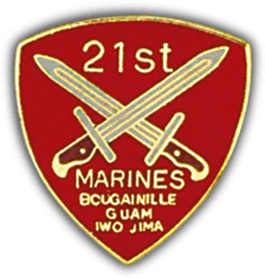 U.S. MARINES, USMC 21st REGIMENT - Original Artwork, Expertly Designed PIN - 1"