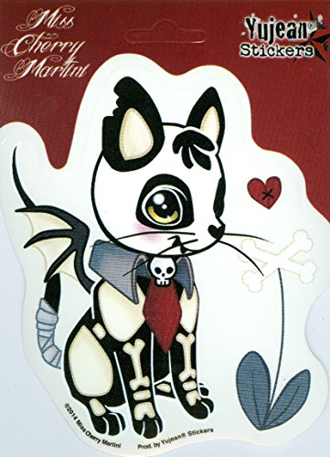 Miss Cherry Martini Dead Kitty Sticker- 4" x 5" - Long Lasting Sticker DECAL