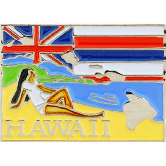 USA STATES, HAWAII Map - Original Artwork, Expertly Designed PIN - 1"