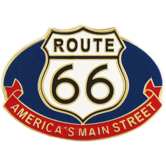 USA STATES, ROUTE 66 OVAL America's Main Street - Original Artwork, Expertly Designed PIN - 1"