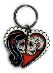 Cali's, Pretty In Ink Ashes Red Heart, Officially Licensed Artwork - Metal Keychain