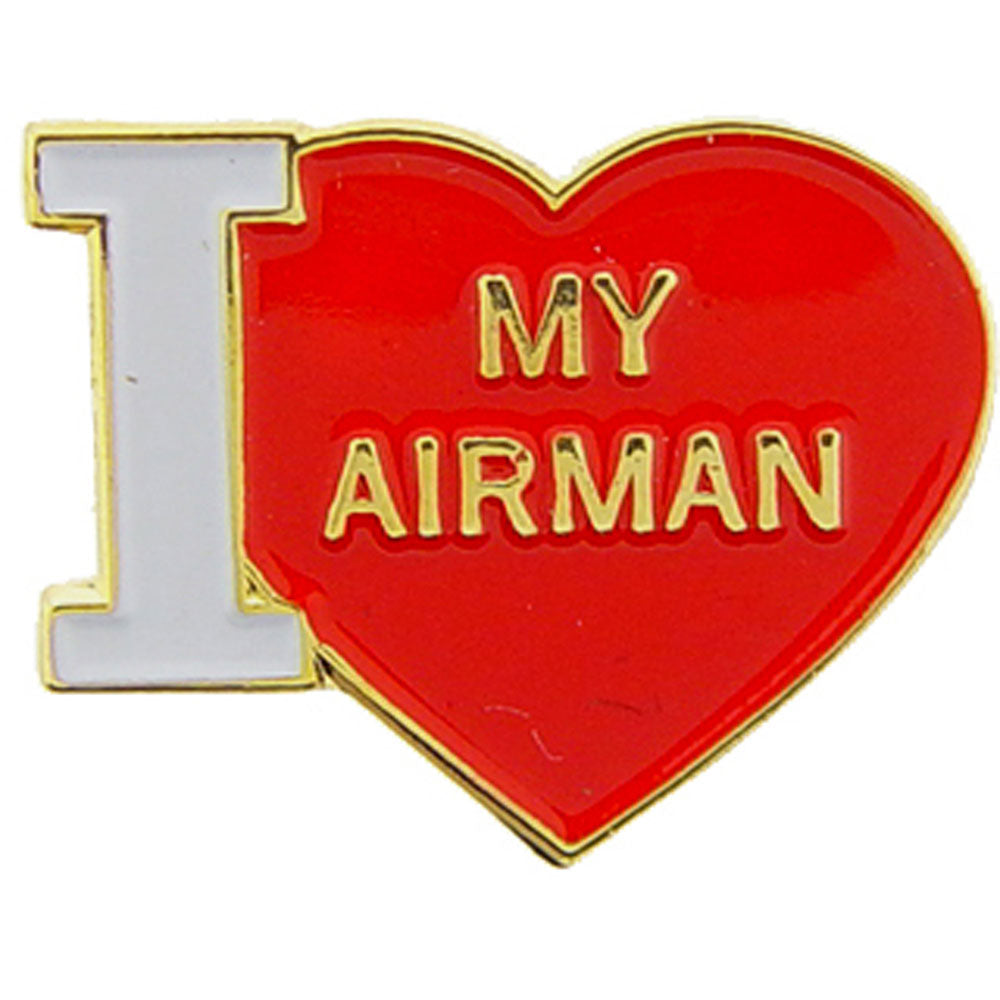 U.S. AIR FORCE, I HEART MY AIRMAN - Original Artwork, Expertly Designed PIN - 1"
