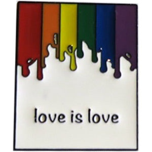 LGBTQ Love Is Love - Original Artwork, Metal Lapel Pin - 1" X 1.25"