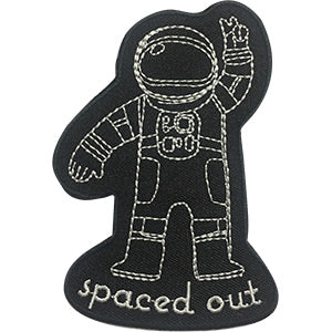 Space Spaced Out Astronaut - Sew Iron on, Embroidered Original Artwork - Patch - 2.6" X 3.8"