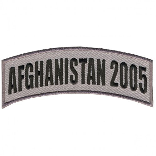 Banners, AFGHANISTAN 2005, High Thread Iron-On / Saw-On Rayon BANNER PATCH - 4" x 1", Exceptional Quality