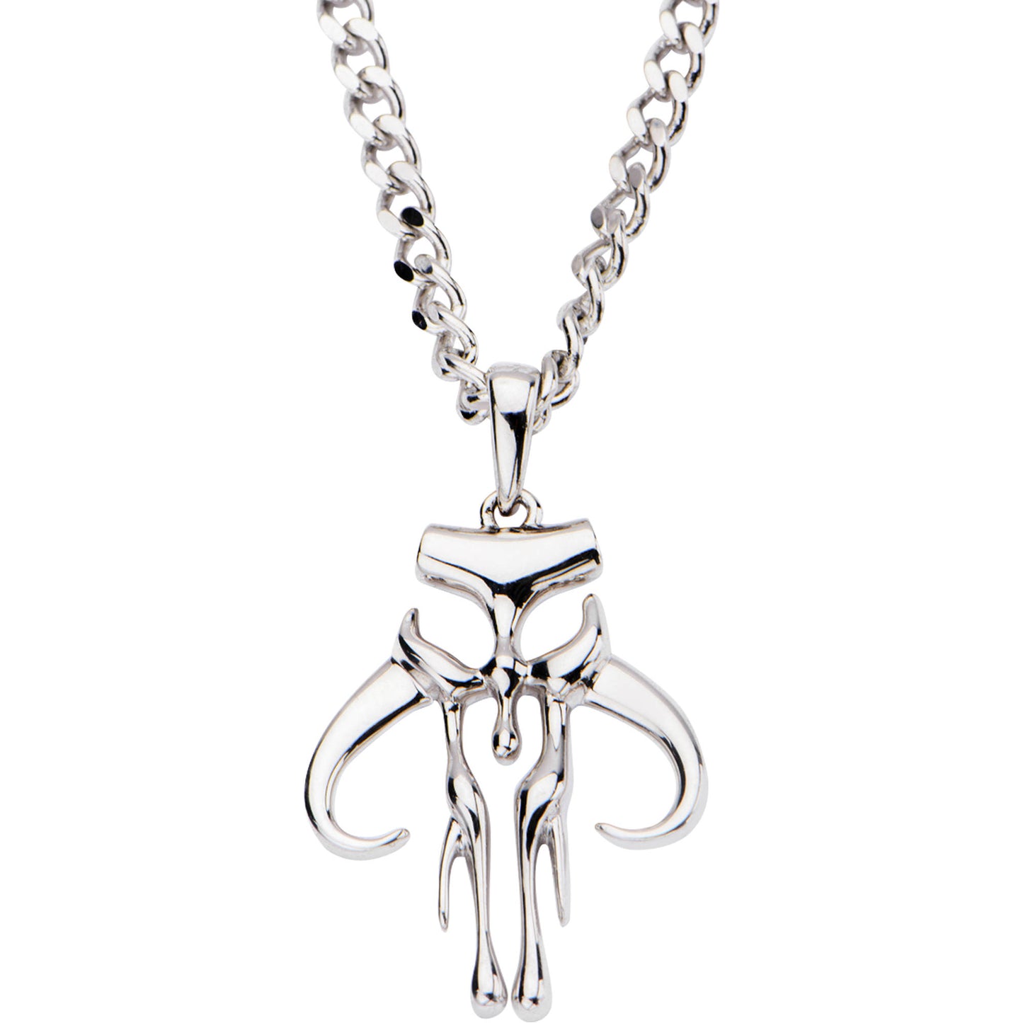 MANDALORIAN SYMBOL - Premium Quality 925 Sterling Silver Cut-Out Pendant, With Chain 24"