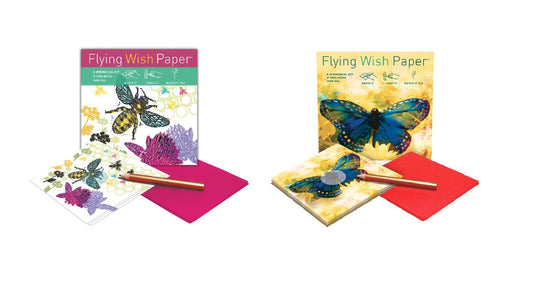 Flying Wish Paper Combo, Just Bee + Royal Butterfly, Mini Kit Combos, 2 x Mini Kits - 5" x 5" Each