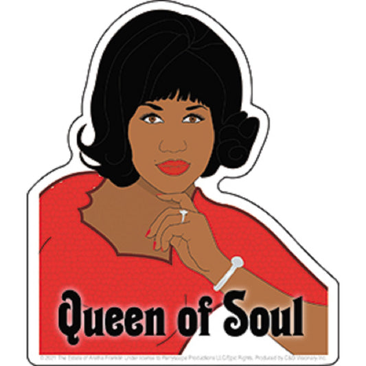 FRANKLIN ARETHA QUEEN OF SOUL STICKER - Officially Licensed Franklin Aretha Queen of Soul Artwork STICKER, 4.25" x 5"