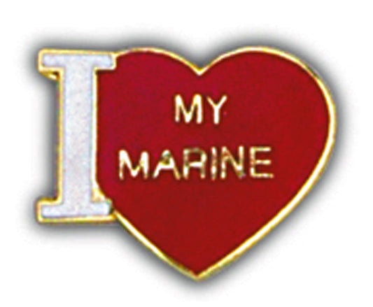 U.S. MARINES, I HEART MY MARINE - Original Artwork, Expertly Designed PIN - 1"