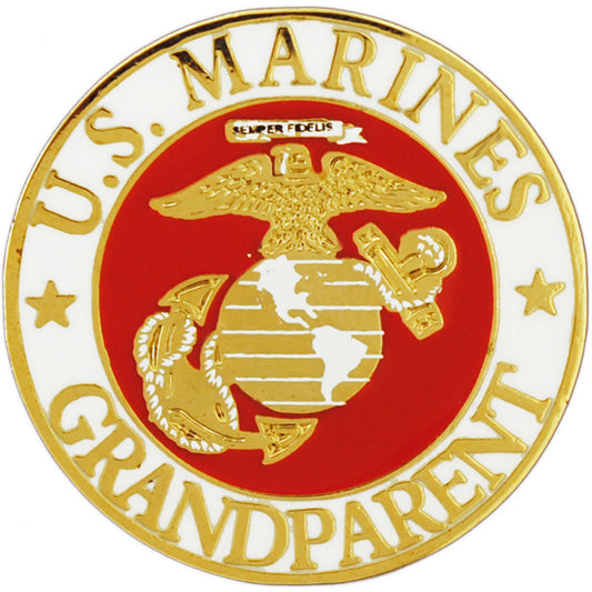U.S. MARINES, USMC LOGO GRANDPARENT - Original Artwork, Expertly Designed PIN - 1"