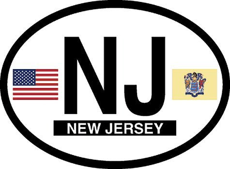 New Jersey oval decal for auto, truck or boat