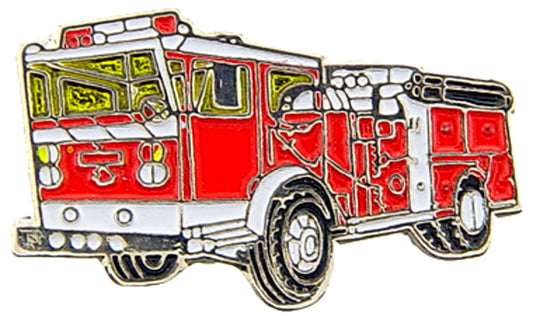 FIRE & EMS, TRUCK - Original Artwork, Expertly Designed PIN Red - 1"