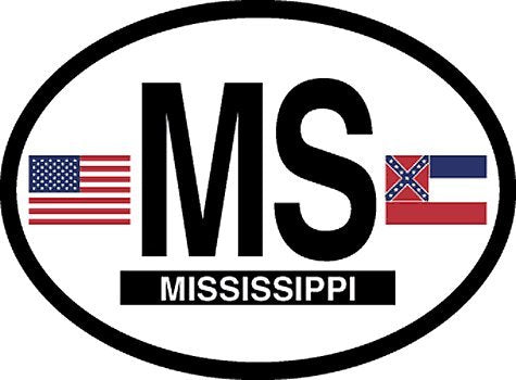 Mississippi oval decal for auto, truck or boat