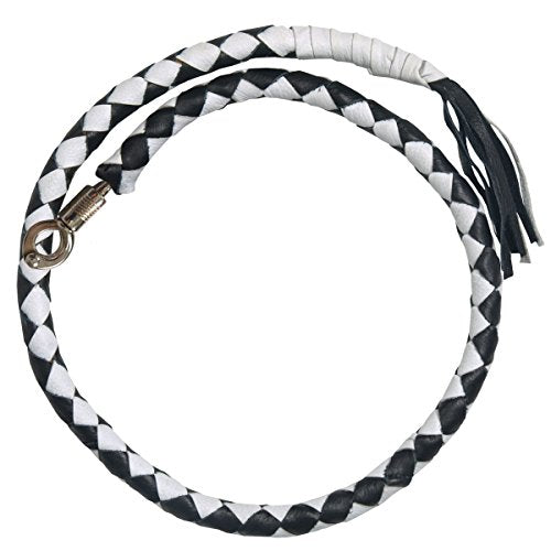 MWH1103 Black/White 36" Genuine Leather "Get Back" Whip