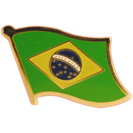 INTERNATIONAL, BRAZIL Flag - Original Artwork, Expertly Designed PIN - 1"