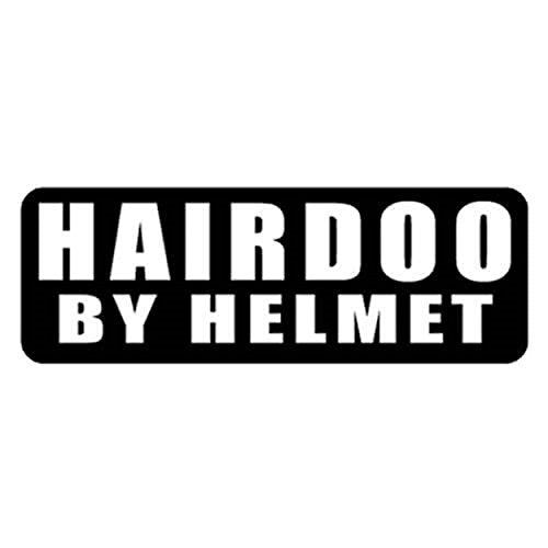 Hairdoo By Helmet Motorcycle Helmet Stickers - Novelty Artwork Decals, 4" x 1"