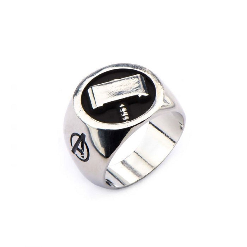 Thor Hammer Symbol - Stainless Steel Officially Licensed Mens Ring, Size - 10