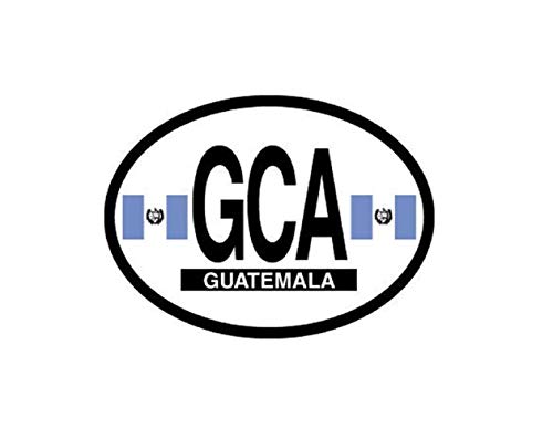 GUATEMALA FLAG, Waterproof UV Coated, Famous Reflective OVAL Sticker DECAL , 3.5" x 4.75"