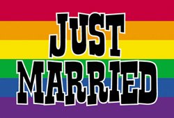 2 x NSI - Pride Rainbow Just Married Postcards - 6'' x 4'' Inches