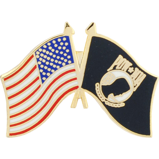 POW, WW & KIA HONOR, Cross Flaag POW*MIA & USA FLAG - Artwork, Expertly Designed PIN - 1.25"