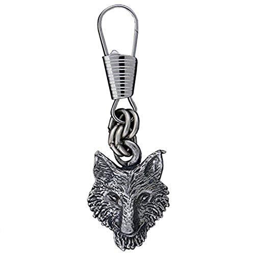 Bikers Zipper Pullers Grips, WOLF HEAD, 2" x 1" - ZIP PULLER