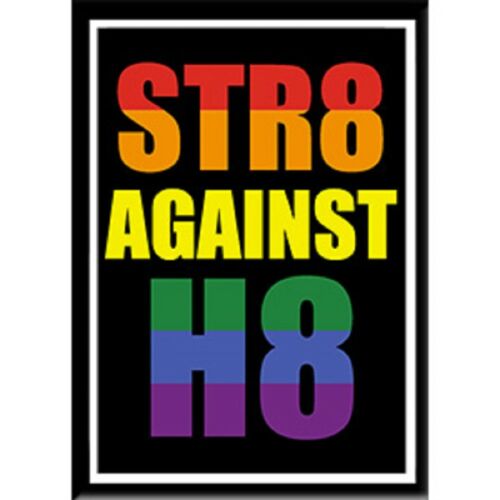 STR8 AGAINST H8 - Fridge MAGNET, LGBTQ Licensed Original Artwork, 2.5" x 3.5"