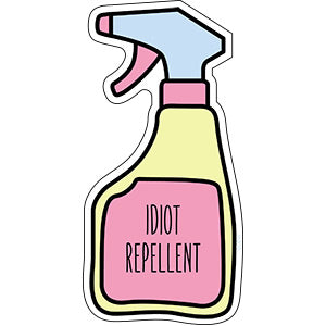 SOCIAL EXPRESSION IDIOT REPELLANT - Orignal Artwork Vinyl - Decal STICKER - 2.7" x 5.5"