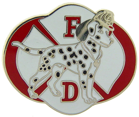 FIRE & EMS, Fire Department DOG LOGO - Original Artwork, Expertly Designed PIN - 1"
