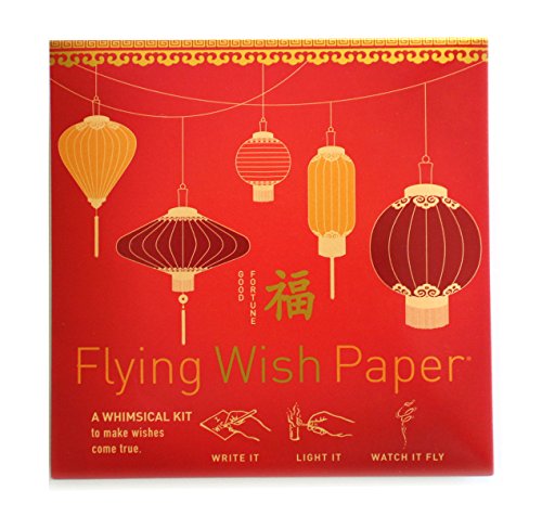 FLYING WISH PAPER® - Write it., Light it, & Watch it Fly - GOOD FORTUNE, Spiritual Tool for Mediation & Affirmation - 5" x 5" - Mini Kits