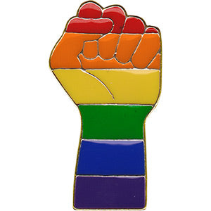 LGBTQ PROTEST FIST - Original Artwork, Metal Enamel Lapel Pin - 0.67" x 1.25"