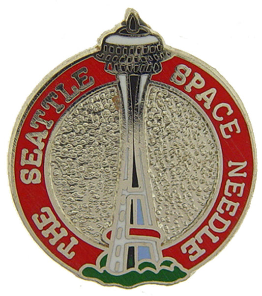 US STATES PIN, THE SEATTLE SPACE NEEDLE - Novelty Patriotic Enamel Lapel PIN - 1"