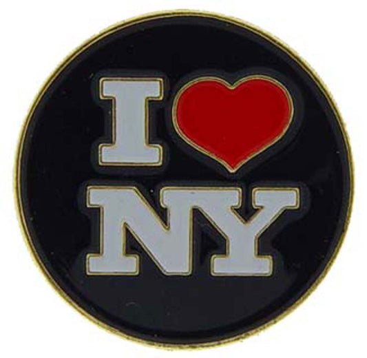 USA STATES, I HEART NEW YORK Round - Original Artwork, Expertly Designed PIN - 1"